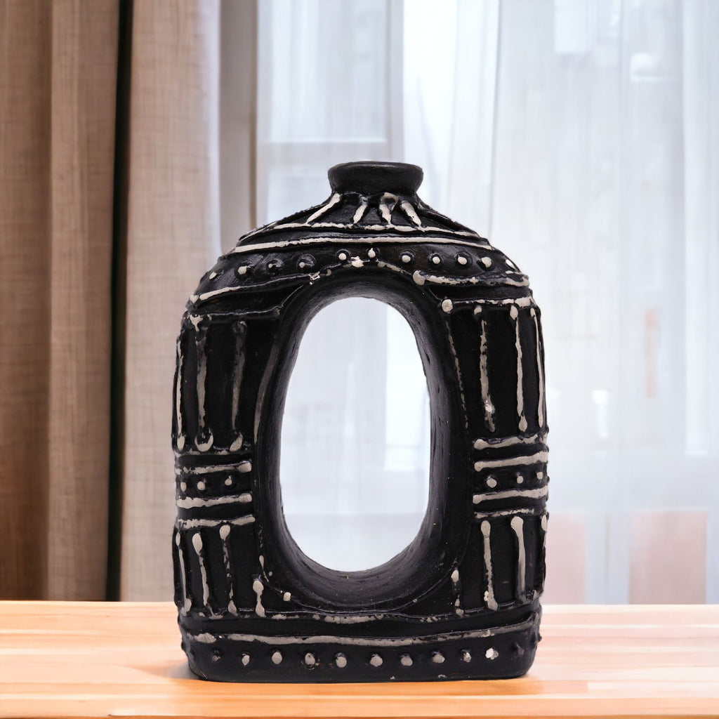 Oval Donut Shaped Vase - Chocolate 23cm – view 2