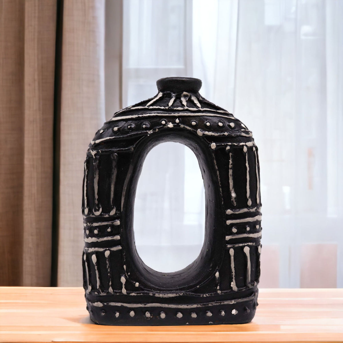 Oval Donut Shaped Vase - Chocolate 23cm – view 2