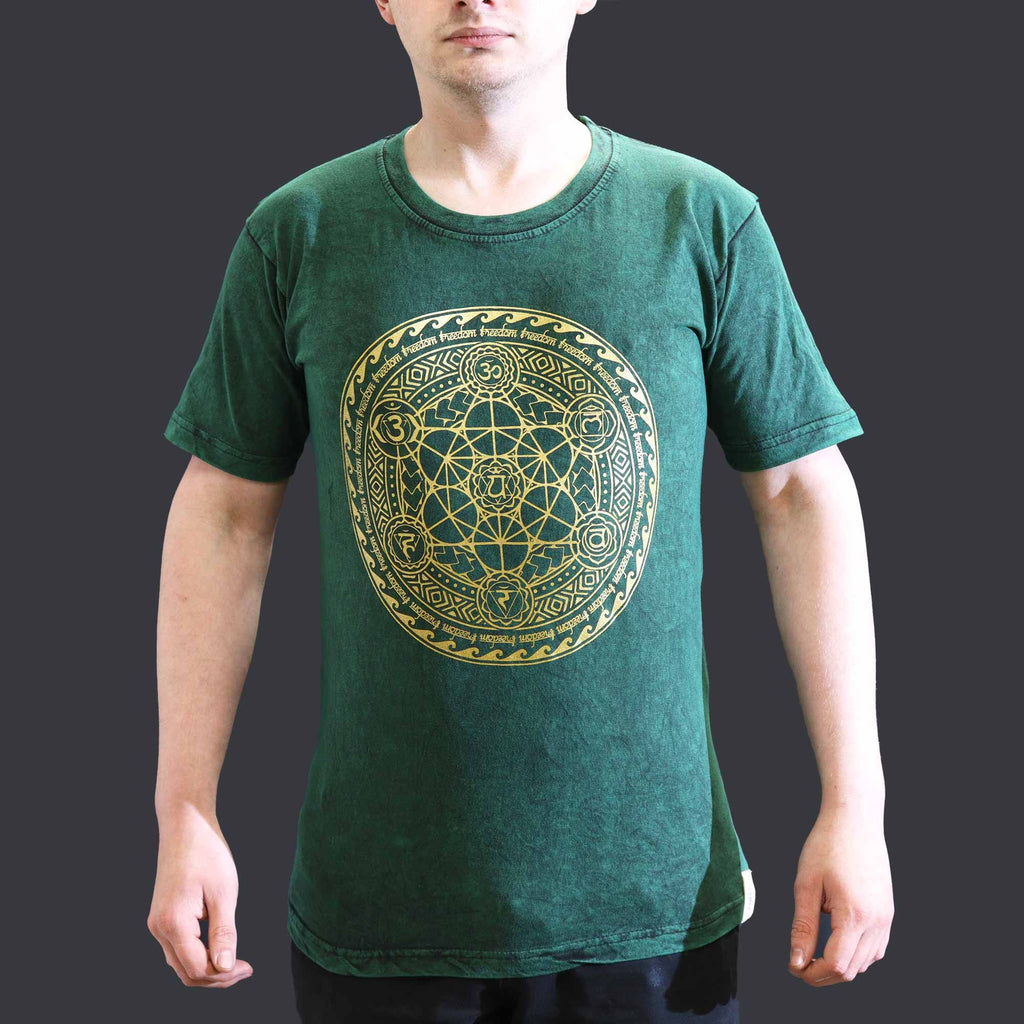 Nomad Sari Stonewashed T-Shirt - Chakra - Green - Small – view 2