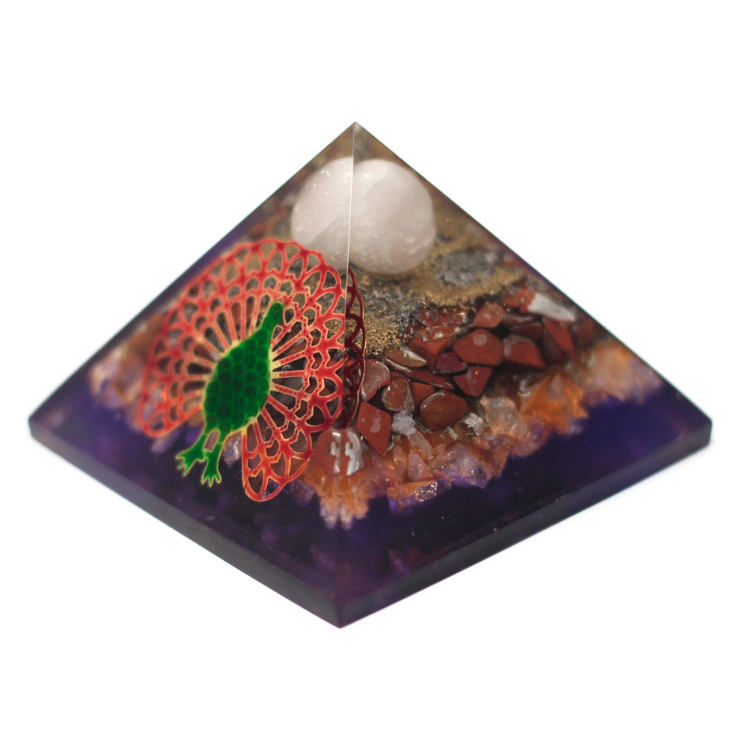 Orgonite Pyramid 70mm - Peacock Design – view 2