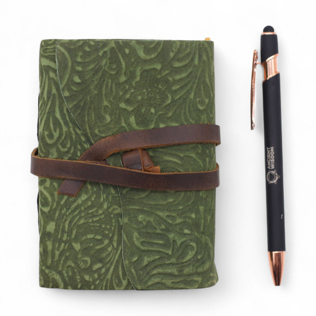 Deckled Notebook, Green Maze Pattern – 13x10 cm – view 8