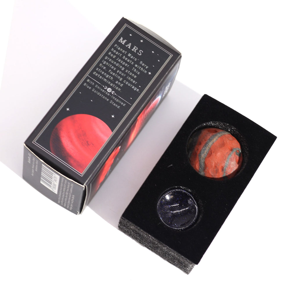 Red Jasper Planet on Goldstone Stand - 40mm – view 6