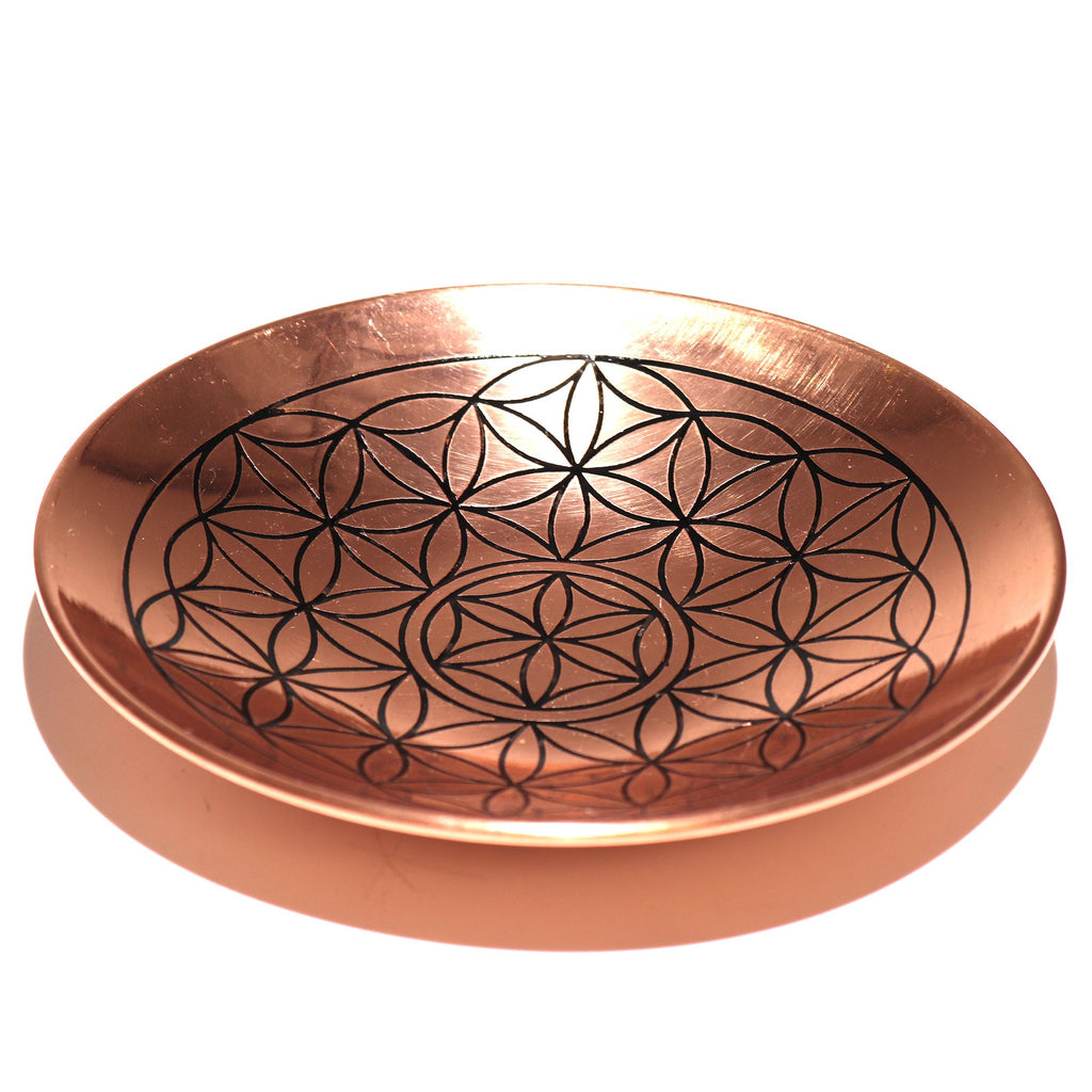 Copper Offering Plate with Flower of Life – view 2
