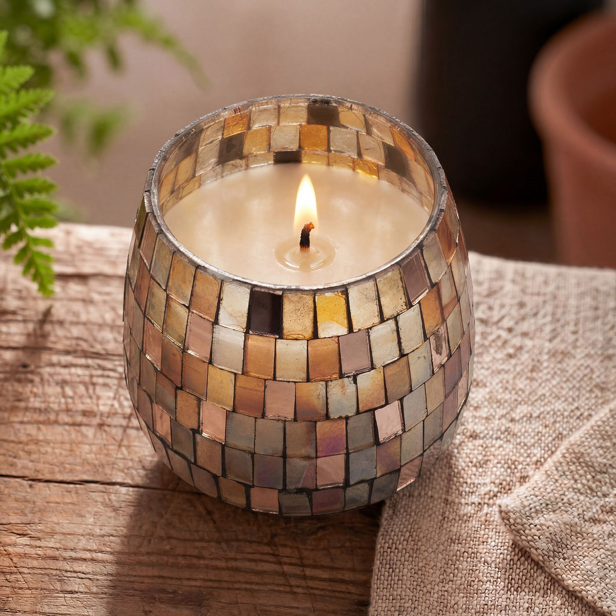 Medium Glass Jar Candle - Amber Mosaic – view 2