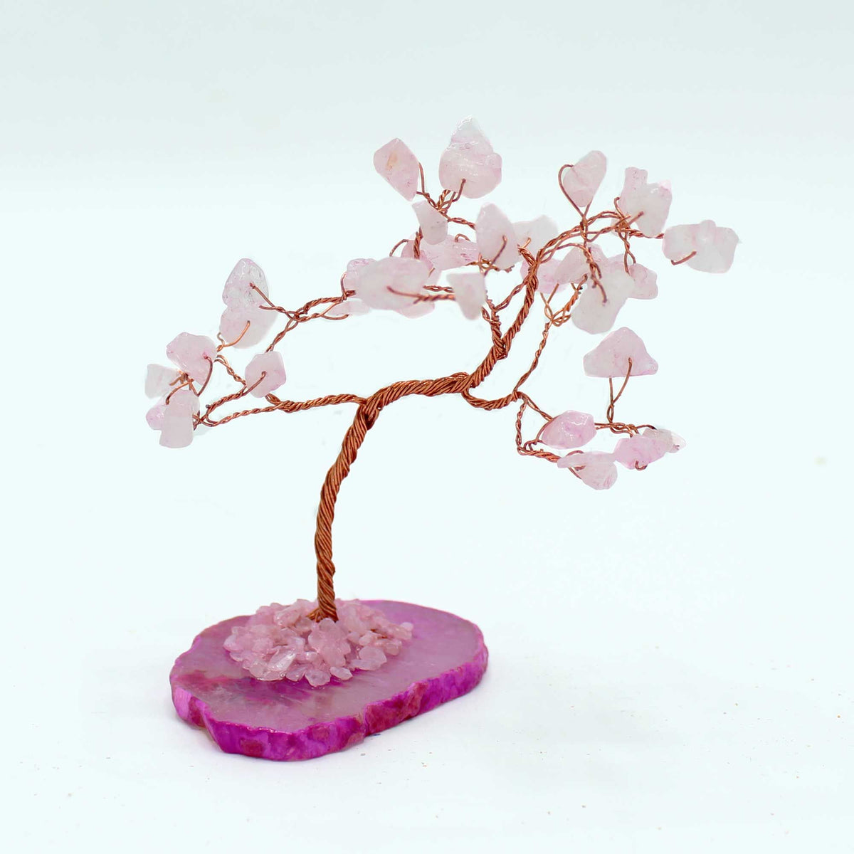 Rose Quartz Gemstone Tree on Pink Agate Base - 35 stones – view 2
