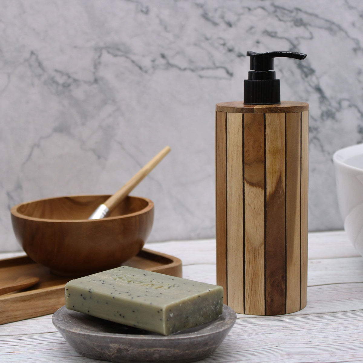 Natural Teakwood Soap Dispenser - Round – view 7