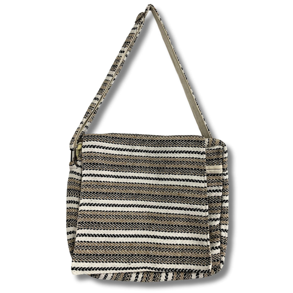 Soft Cotton Laptop Bag - Cream and Grey – view 2