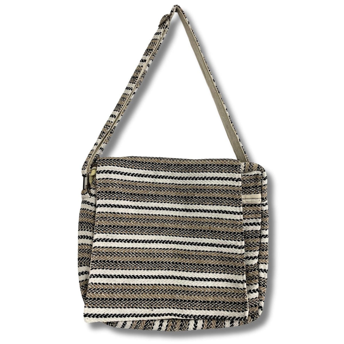 Soft Cotton Laptop Bag - Cream and Grey – view 2