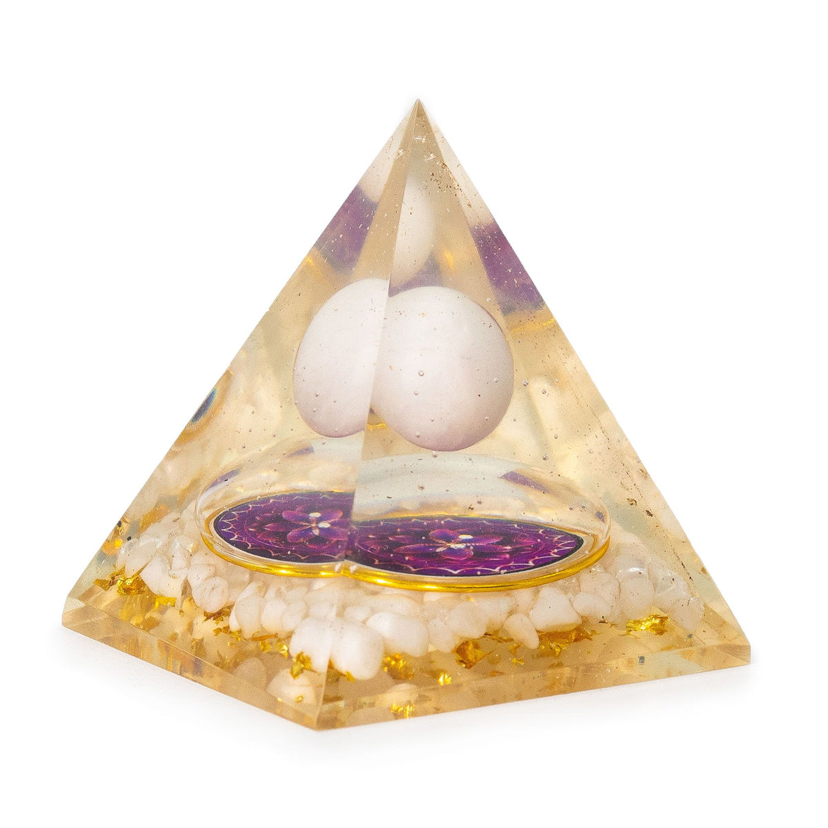 Orgonite Pyramid 7.5cm - Floating Quartz Sphere – view 3