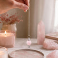 Faceted Gemstone Pendulum - Rose Quartz