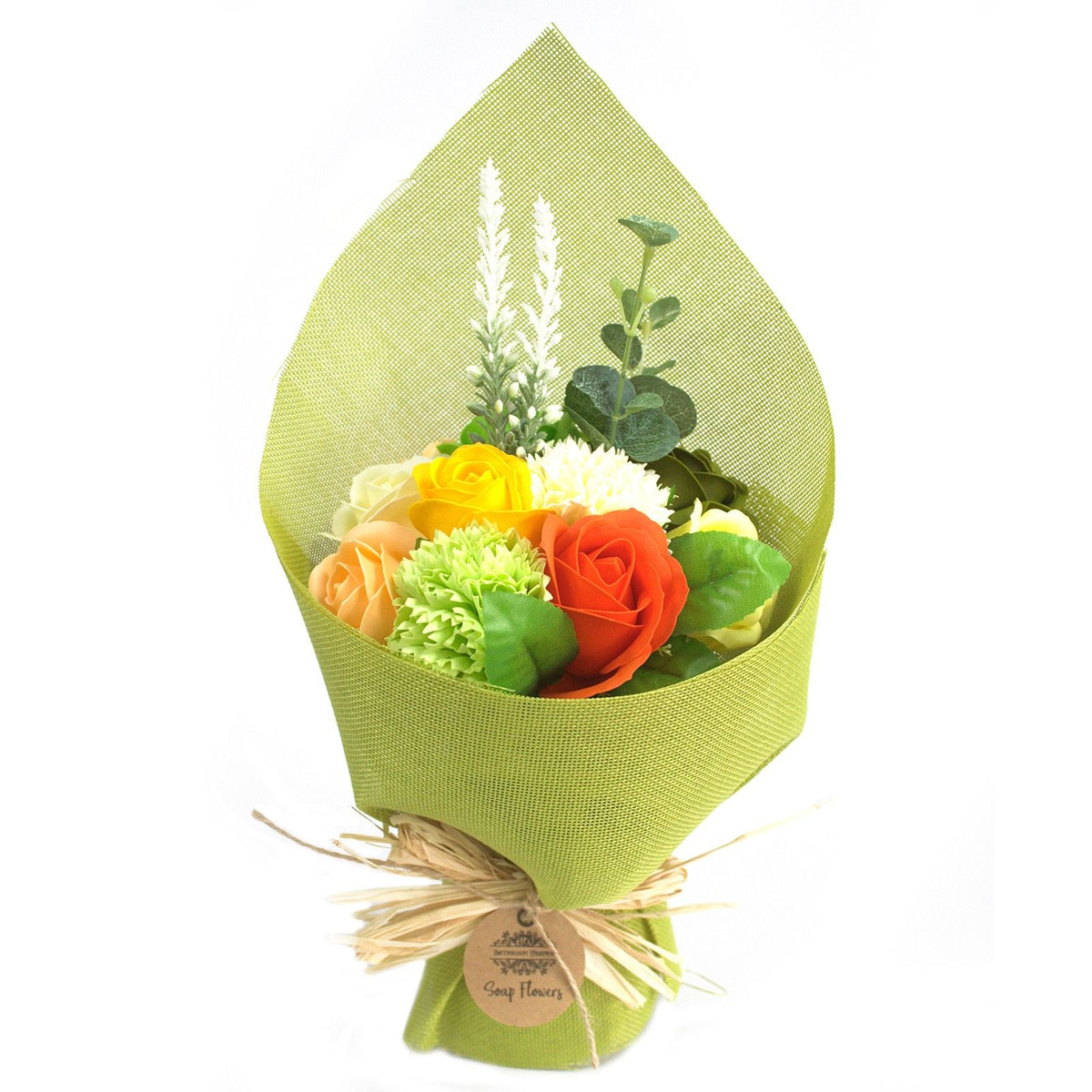 Standing Soap Flower Bouquet - Green & Yellow – view 2