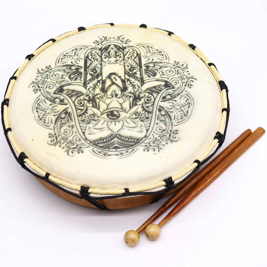 Hamsa Shamanic Drum with Two Sticks - 30cm – view 5