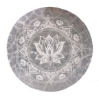 Selenite Medium Plate 10cm - Lotus Mandala Design – view 3