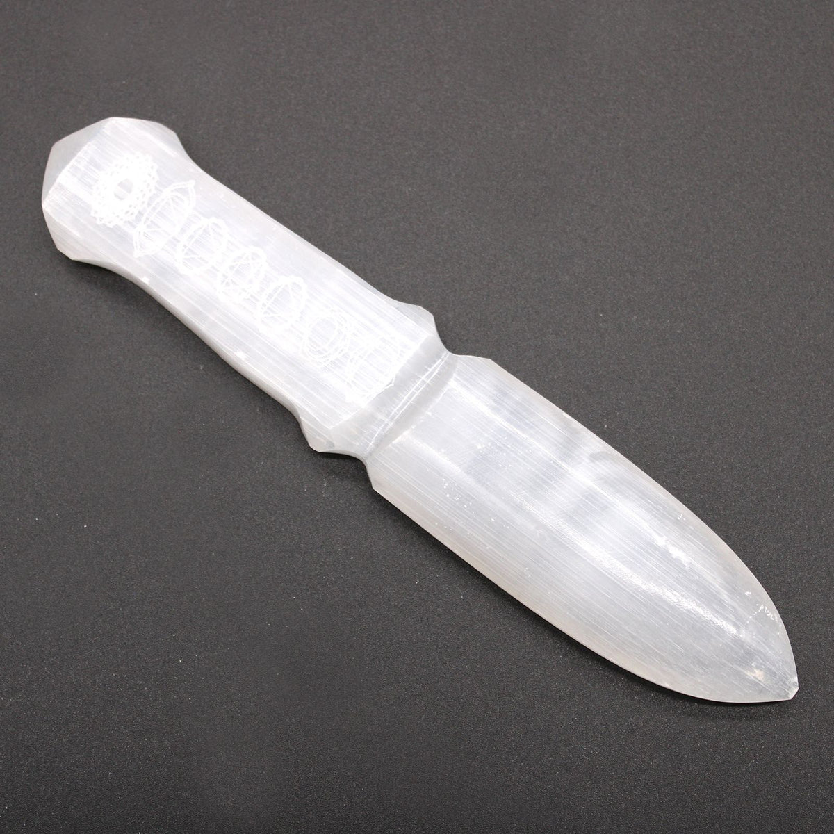 Selenite Ritual Knife, Chakra Handle, 20cm – view 8