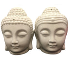 Buddha Head Ceramic Oil Burner - White