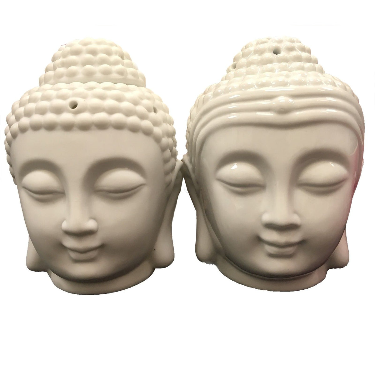 Buddha Head Ceramic Oil Burner - White