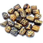 Tiger Eye Rune Stone Set in Cotton Pouch – view 3