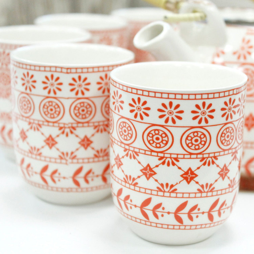Ceramic Herbal Teapot Set with 6 Cups - Amber – view 3
