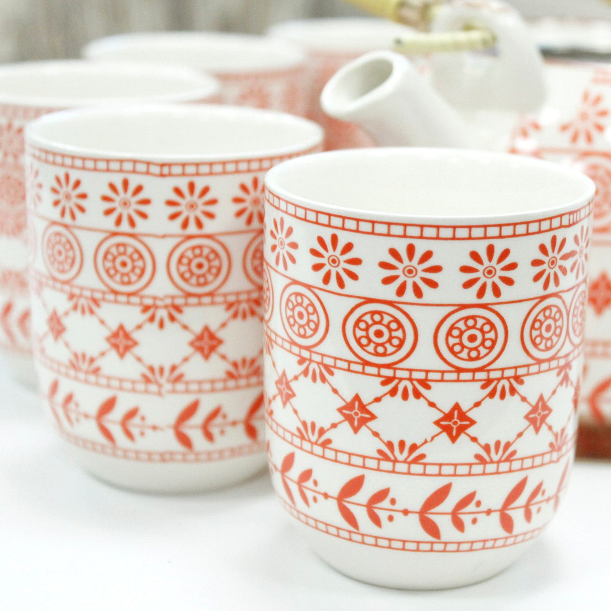 Ceramic Herbal Teapot Set with 6 Cups - Amber – view 3