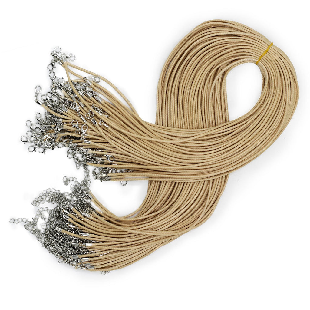 Waxed Cotton Pendant Cord 2mm x 55cm - Tan