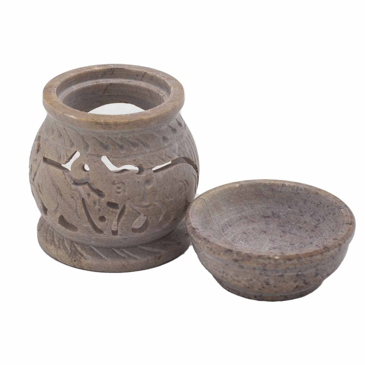 Small Soapstone Oil Burner 8cm - Elephant – view 4