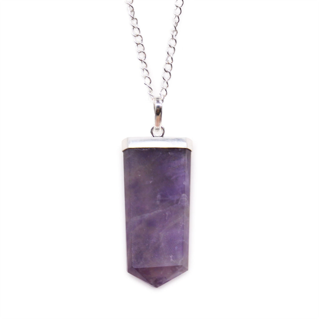 Amethyst Flat Pencil Pendant Necklace – view 5