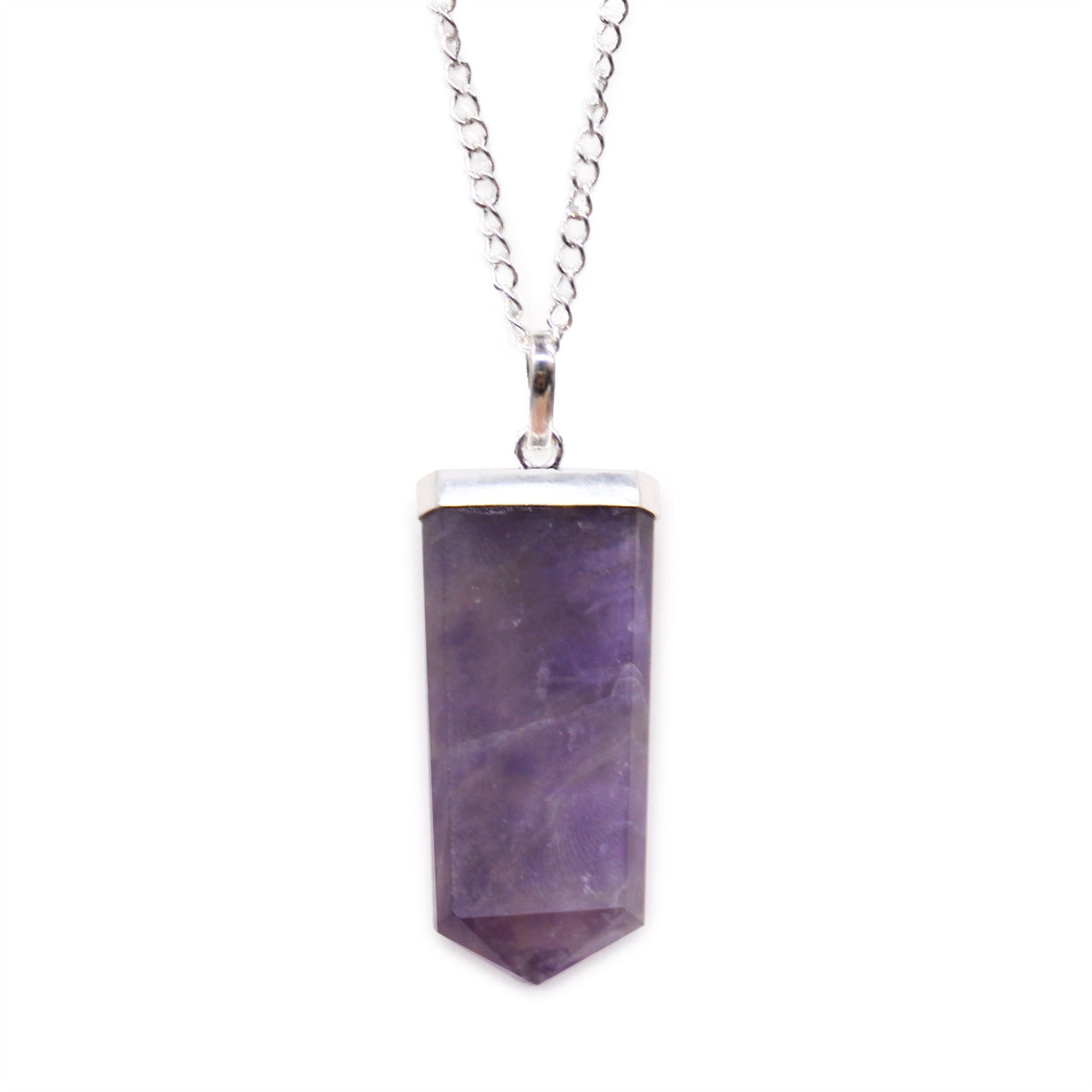 Amethyst Flat Pencil Pendant Necklace – view 5
