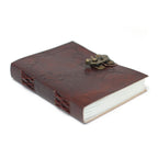 Leather World Map Notebook, Stitched – 13x17.5 cm – view 5