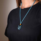 Waxed Cotton Necklace Cord 45cm - Blue