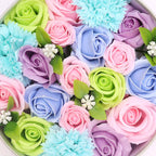 Round Soap Flower Gift Box - Baby Blessings Blue – view 2