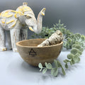 Four Elements Wooden Smudge and Ritual Offering Bowl - 14x7cm