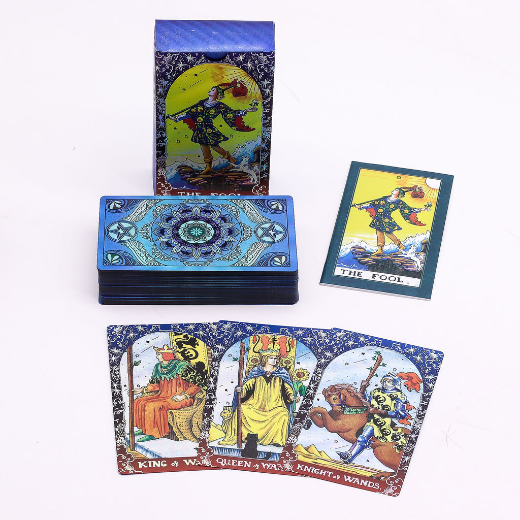 Mandala Blue Foil Tarot Card Set with Booklet