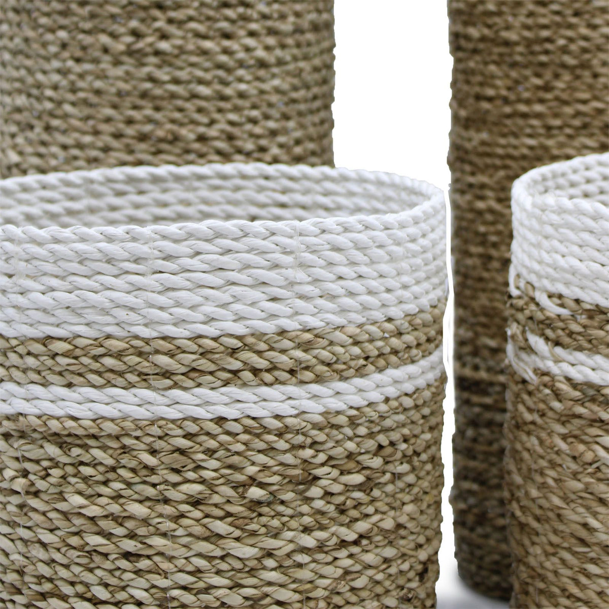 Seagrass Vase and Bin Set (2 Vases, 2 Bins), 22 x 22 cm