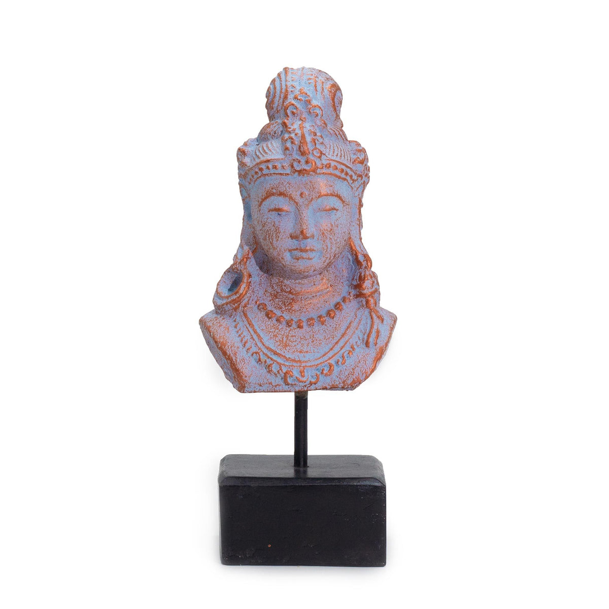Lucky Java Princess Statue on Stand, Blue Copper – view 3