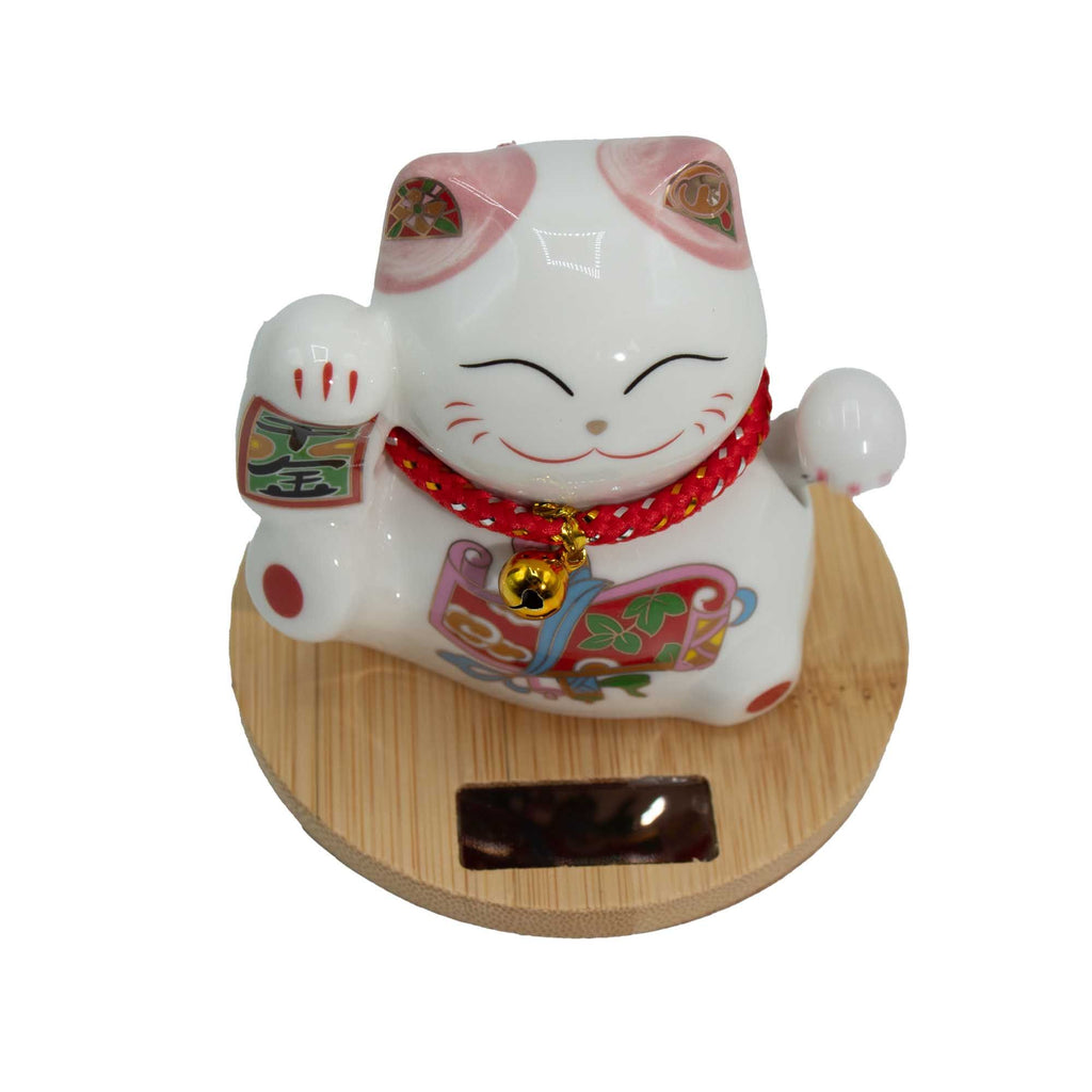 Solar Money Cat, Wooden Base - Pink – view 2