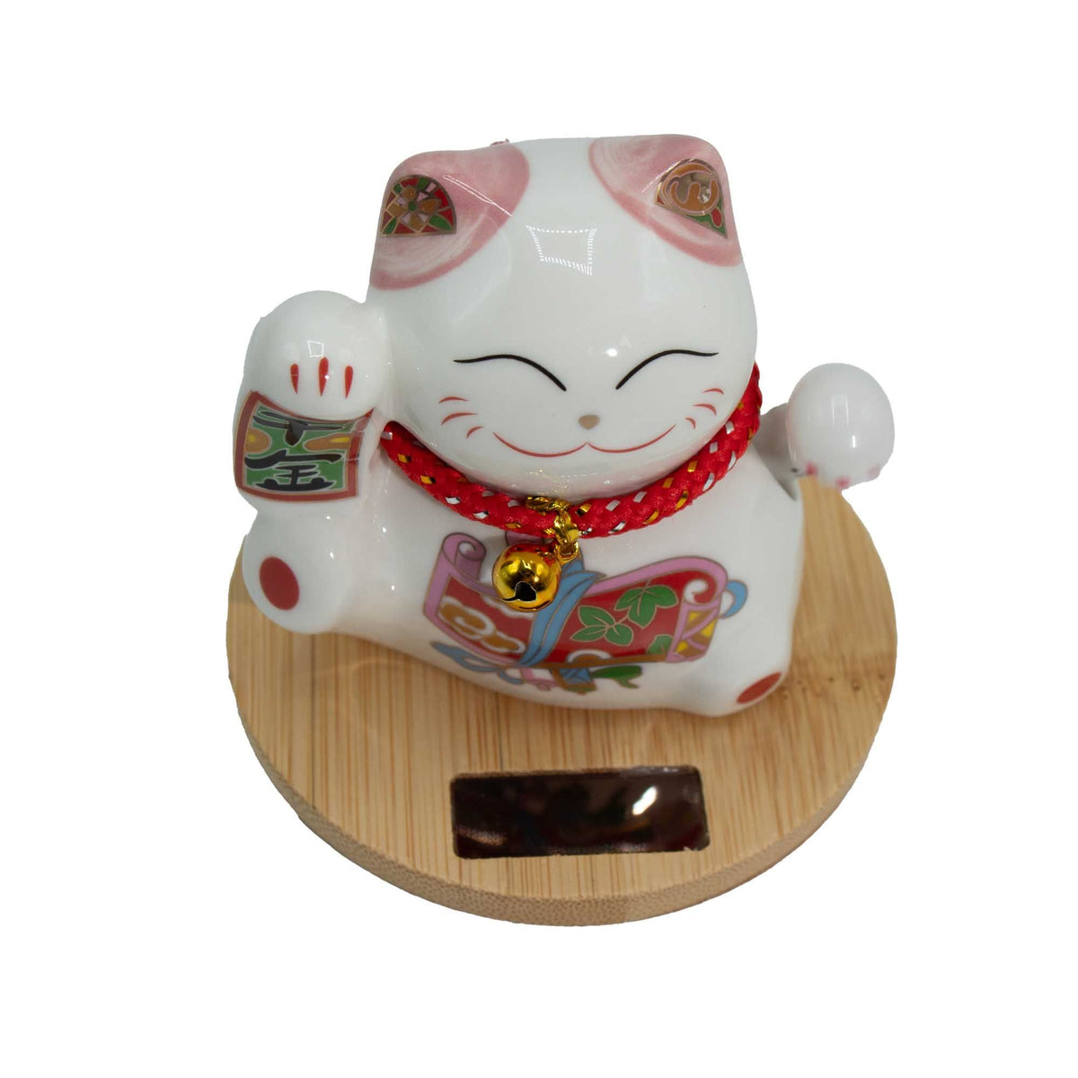 Solar Money Cat, Wooden Base - Pink – view 2