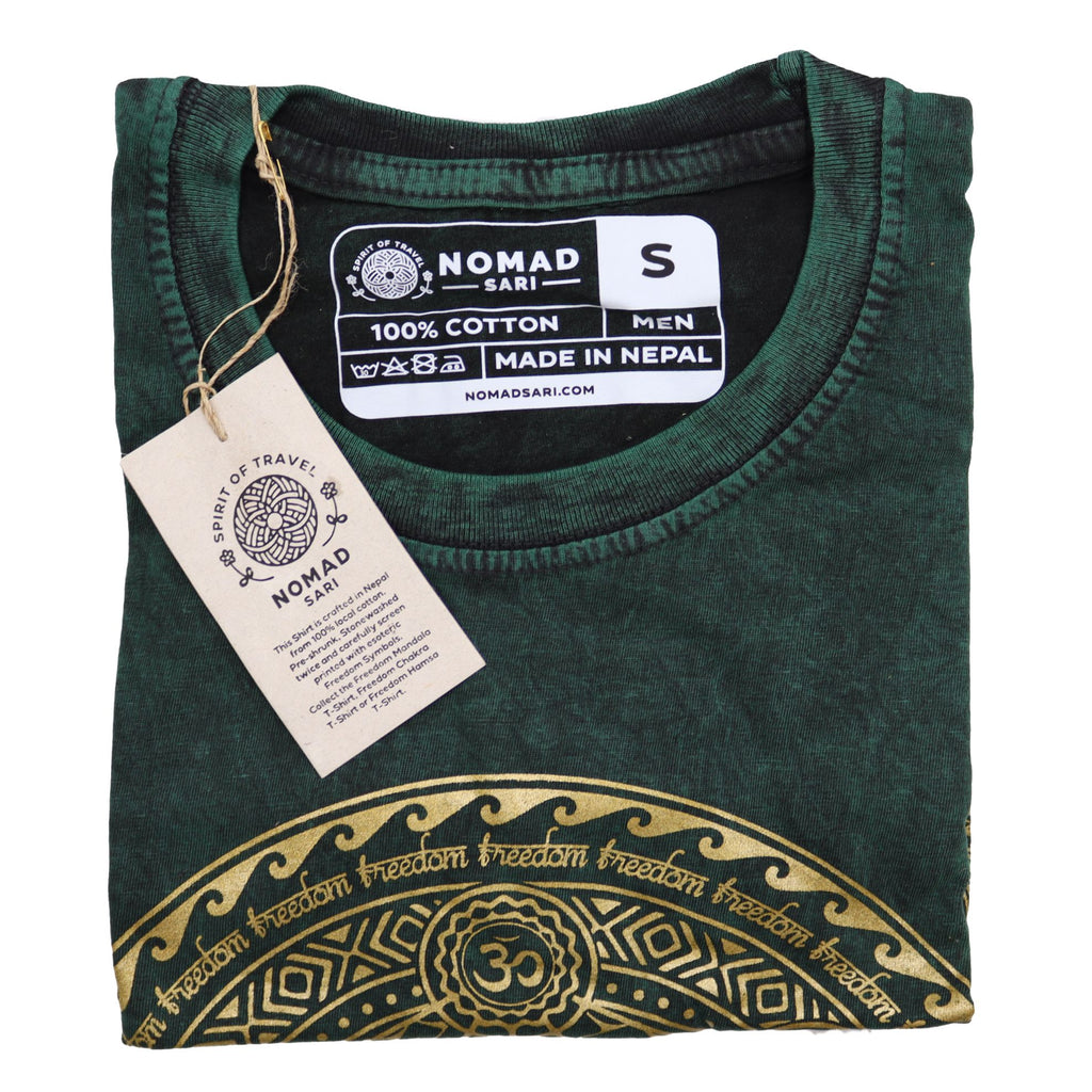 Nomad Sari Stonewashed T-Shirt - Chakra - Green - Small – view 3