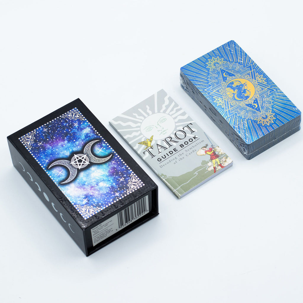 Moon Face Blue Foil Tarot Card Set with Booklet – view 2