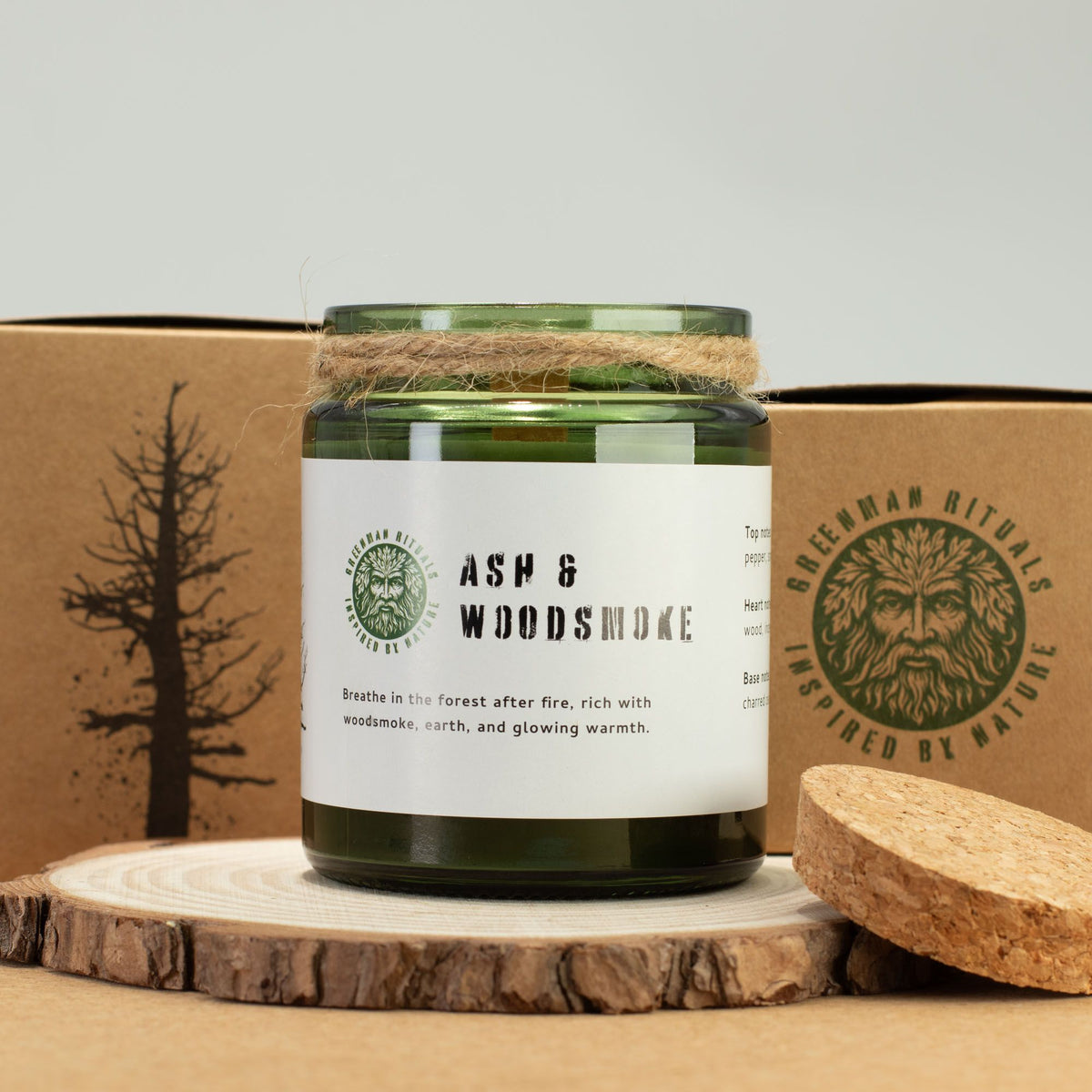 Greenman Woodwick Soy Candle - Ash & Woodsmoke – view 6