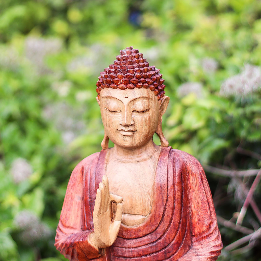 Hand Carved Buddha Statue, Teaching Pose, 30cm – view 3