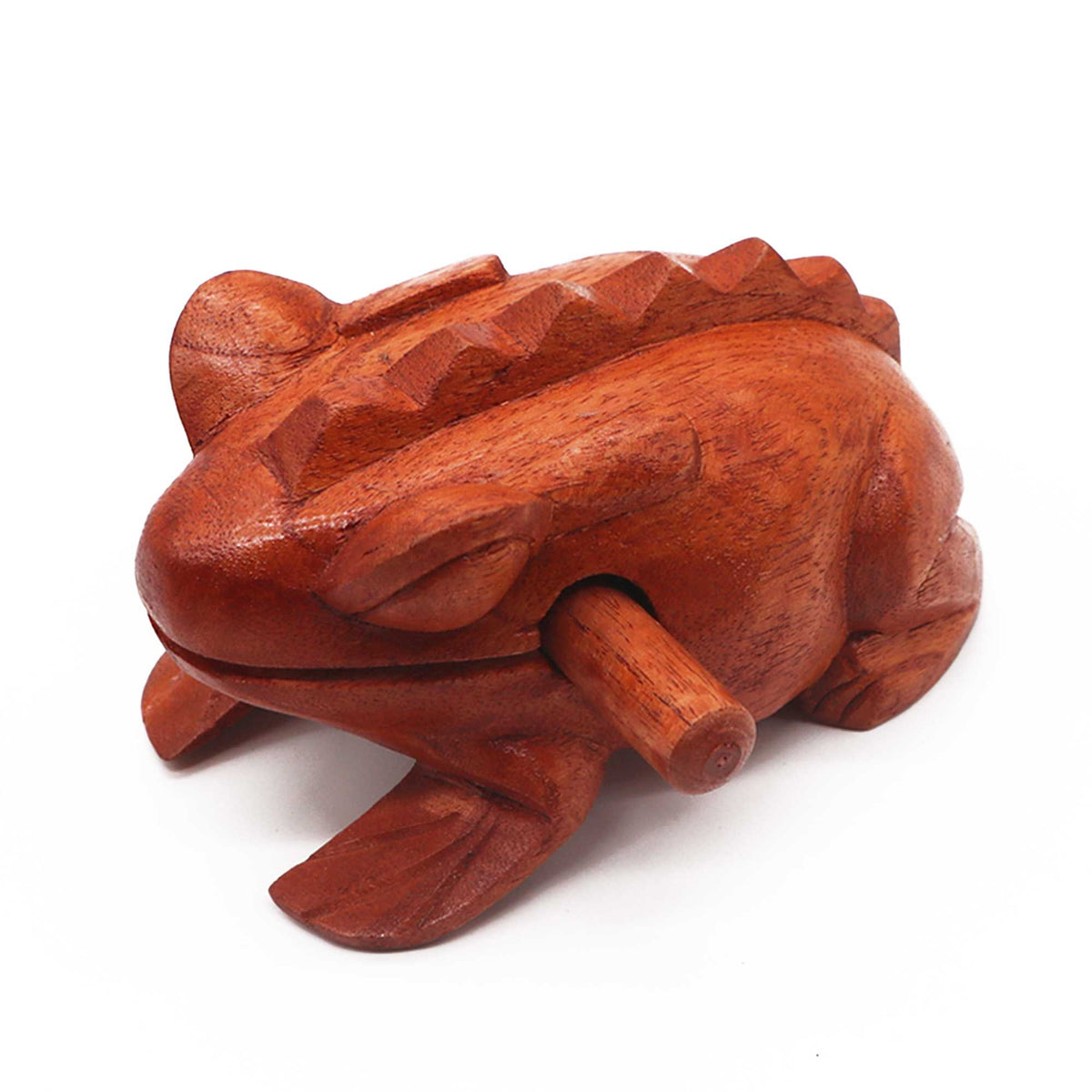 Large Croaking Wooden Frog - Carved Jempinis Wood – view 2