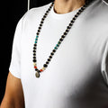 Lava Stone Necklace with Om Pendant 42cm - Spiritual Awakening