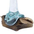 Molten Glass Tall Vase on Wood – view 6