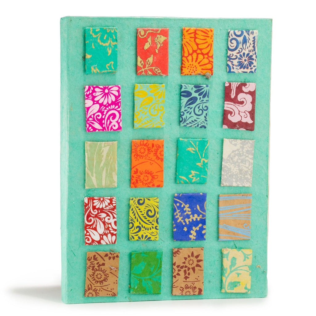 Lokta Mini Tiles Notebook – Large – Teal
