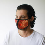 Reusable Fashion Face Covering - Orange Mandala Print (Adult) – view 2