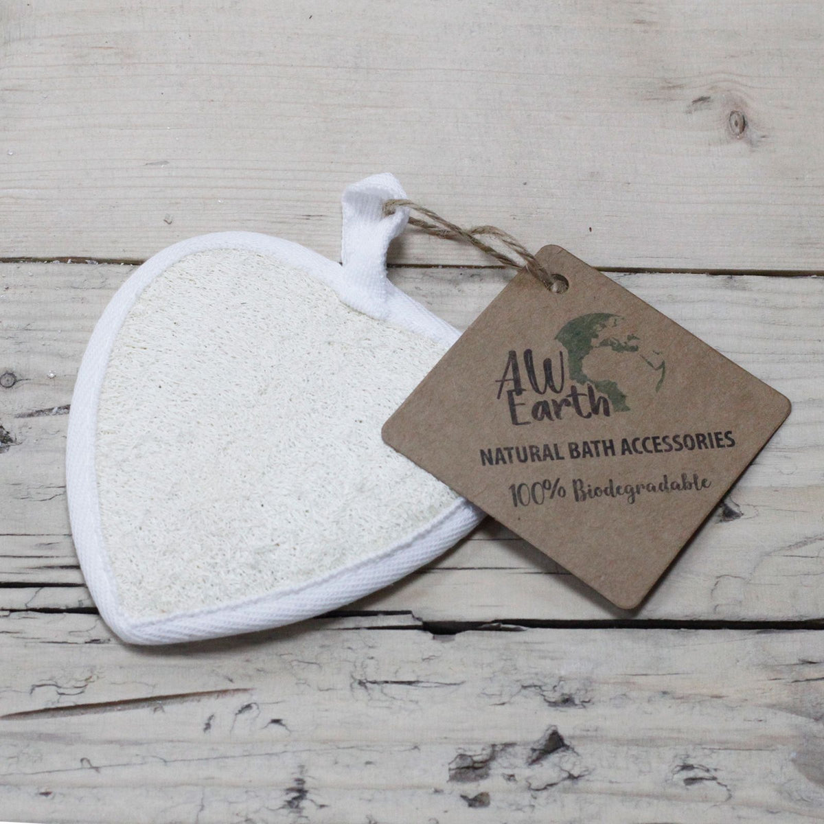 Natural Loofah Heart Scrub Pad – view 2