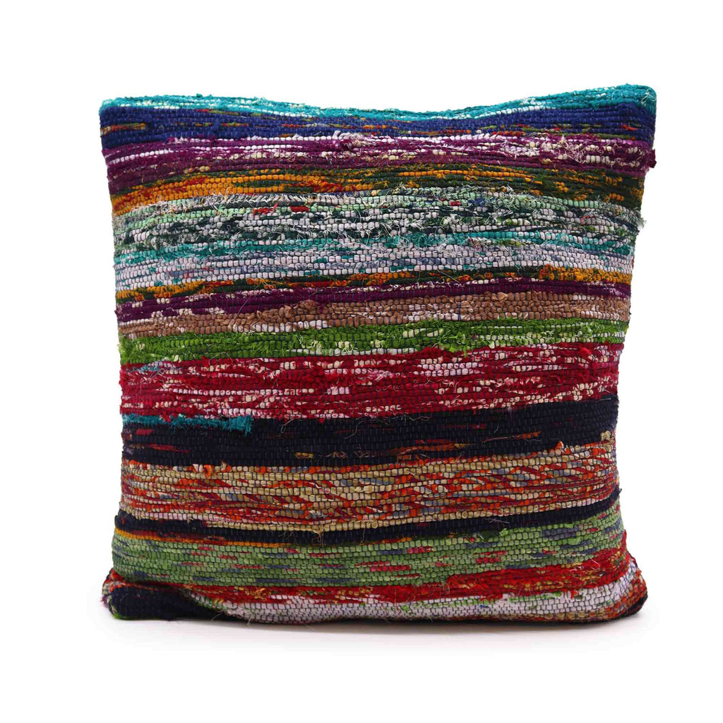 Rag Rug Cushion Cover - Aqua Blues - 40x40cm – view 3