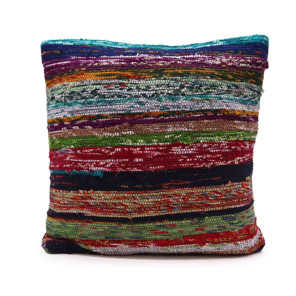 Rag Rug Cushion Cover - Aqua Blues - 40x40cm – view 3