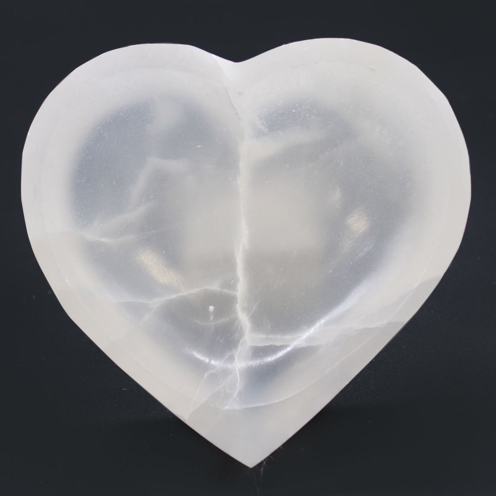 Selenite Heart Bowl approx 15cm – view 2