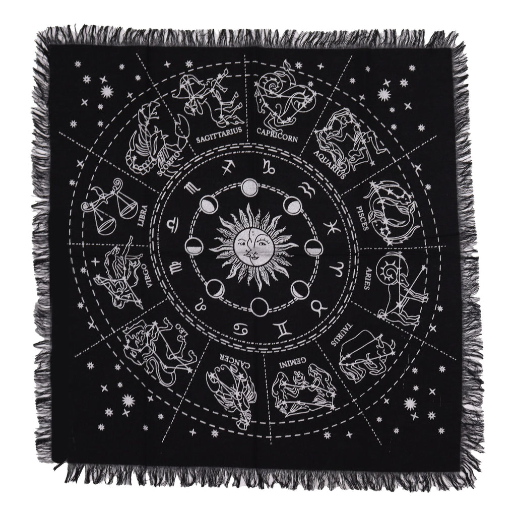 Fringed Altar Cloth with Horoscope Wheel Design – view 3